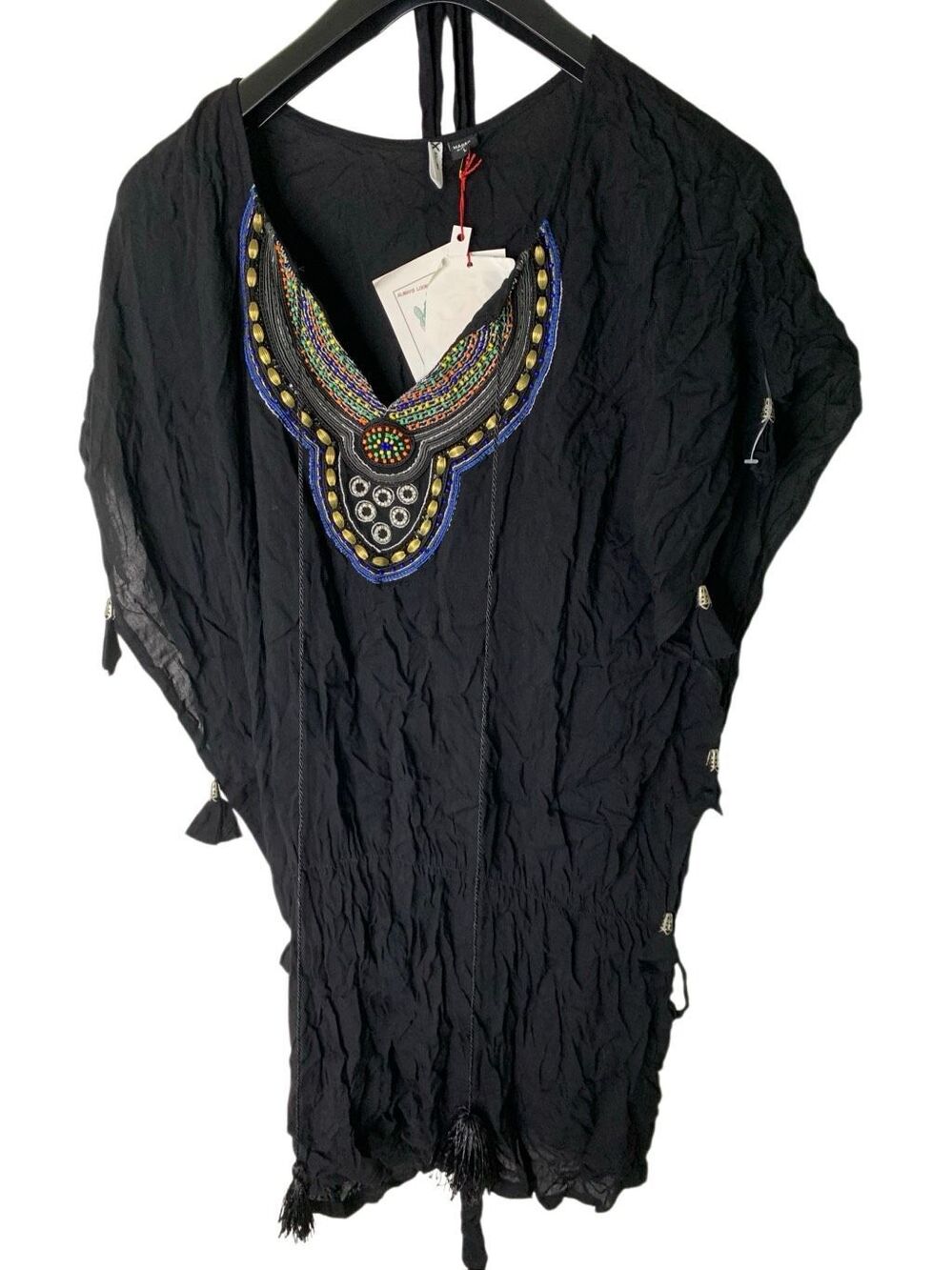 Smitten Boho Swimsuit cover up black large new with tags